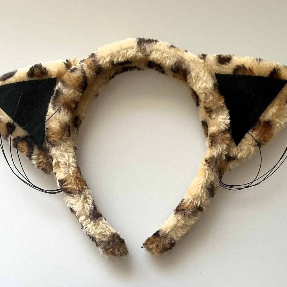 Leopard Cat Ears Headband And 3d Glasses Halloween Costume Bundle